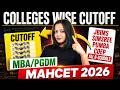 MAHCET 2026 Colleges Wise Cutoff Percentile | MAH MBA CET 2026#mba