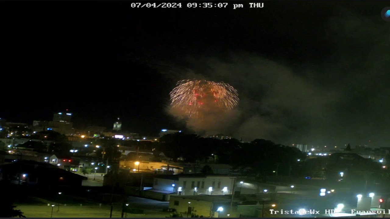 7/4/2024 LIVE Evansville Fireworks tristatewx INWX ILWX KYWX YouTube