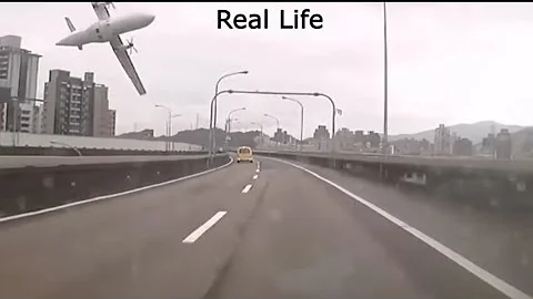 Animation vs real life - TransAsia Flight 235 #plancrash