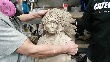 Distant War Cries   The Protector in Bronze and Clay of Distant War Cries left at foundry