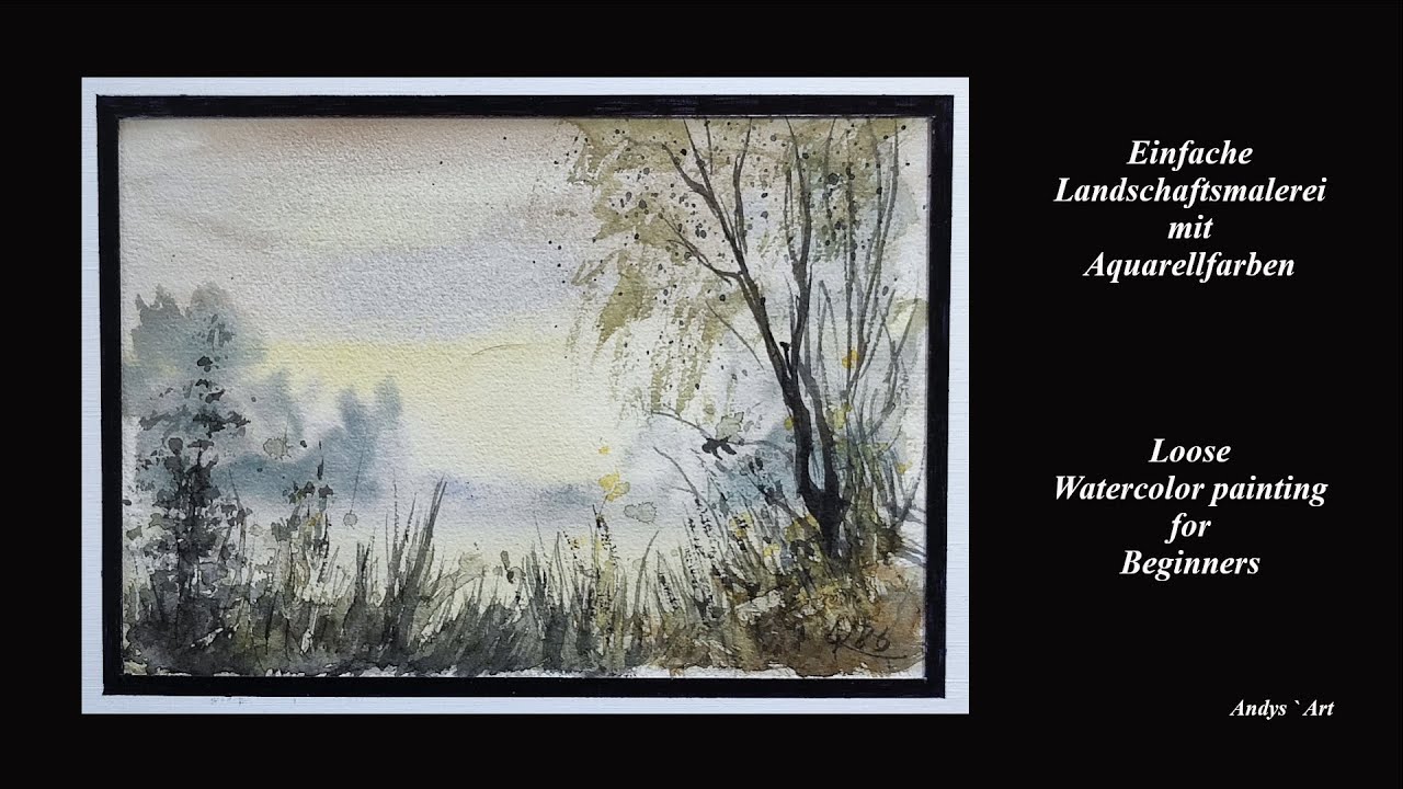 Das kleine Aquarell, Loose Watercolor painting , Landschaftsmalerei mit Aquarellfarben