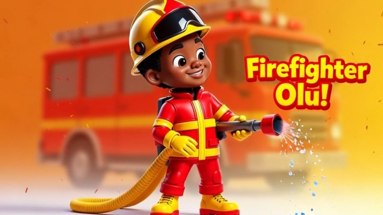 Firefighter Olu to the Rescue! 🚒 Fun Kids Firefighter Song |nurserysongs 