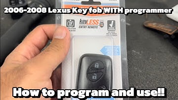 Programming a key to your 2006-2008 Lexus in 2 minutes for under $120!!