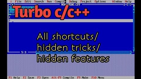 Turbo c++  compiler all shortcuts keys||all hidden features||hidden tricks||