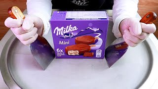 Mini ice cream rolls street food - ايس كريم رول صغير