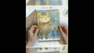 Full Whimsical Christmas Card No.211: Cat and Children Holiday Art Print (5x7 with Envelope) News