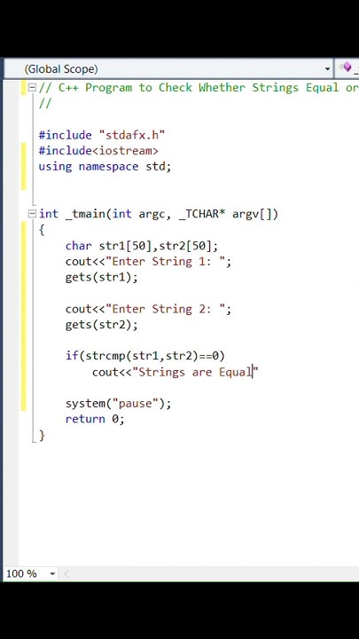 C++ Program To Compare Two Strings #coding #cplus #programminglanguage ...