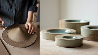 Making an unusual ceramic bowl | slab building pottery