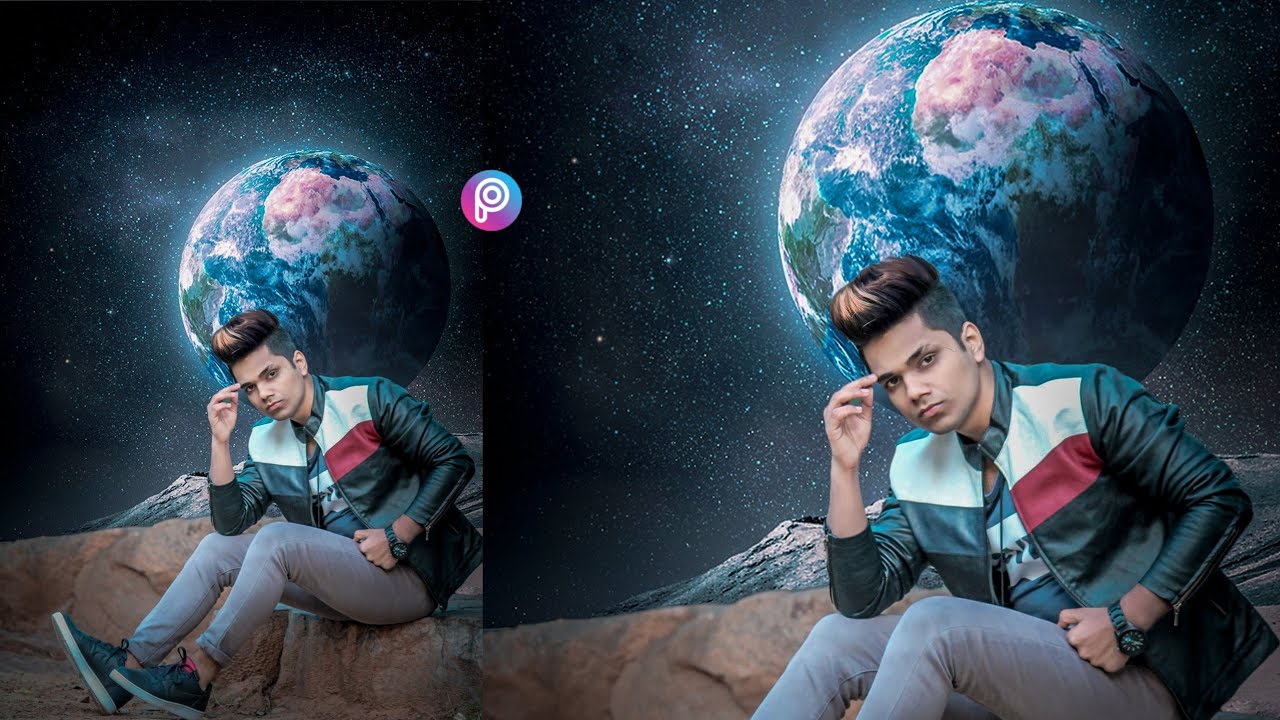 picsart moon galaxy photo editing tutorial | new picsart editing 2019