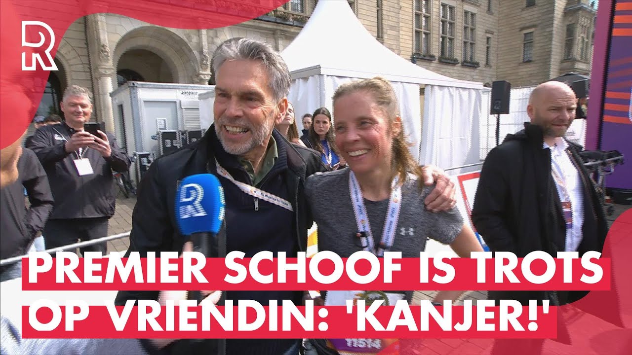PREMIER SCHOOF trots op VRIENDIN na finish NN MARATHON ROTTERDAM: 'Had graag MEEGELOPEN'