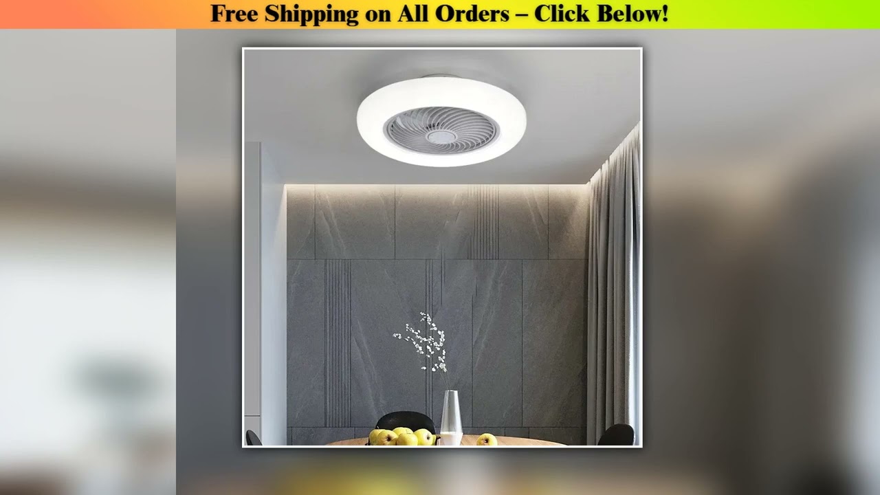 Hot Sale Smart Ceiling Fan Fans with Lights Remote Control Bedroom Decor Lamp 52cm Air Invisible