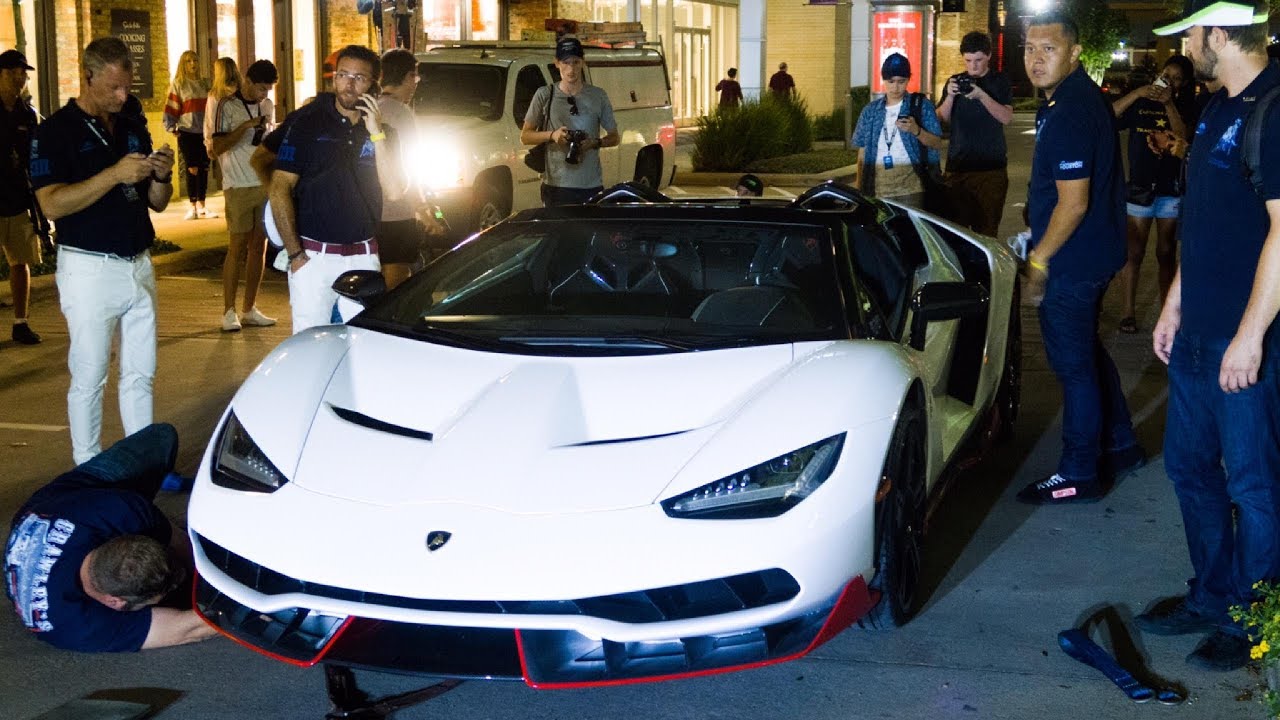 The 2 5 Million Lamborghini Centenario Roadster Shuts Down Lamborghini Festival Loud Revs Youtube