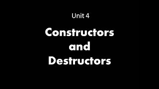 C++ Constructors & Destructors