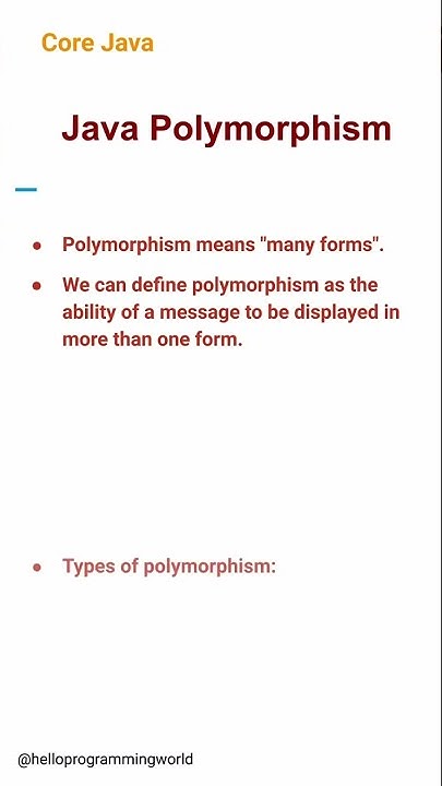 Java Polymorphism (12) #corejava - YouTube