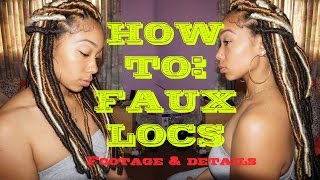HOW TO~ Faux Locs w/ Marley hair &amp; Black and Gold Hair - My first time!