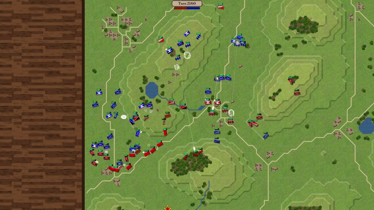 Lines of Battle gameplay - massacre, up to 60% casualties! 0.75 speed