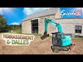 TERRASSEMENT du jardin et DALLES sur l&#39;entrée de maison - EP59 - rénovation grange