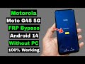 Motorola Moto G45 5G FRP Bypass Android 14 Without PC | Motorola Moto G45 FRP Google account Unlock