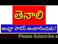 తెనాలి గురించి విని తీరాలి! ఎందుకని ? - కొడవటిగంటి కుటుంబరావు గారు