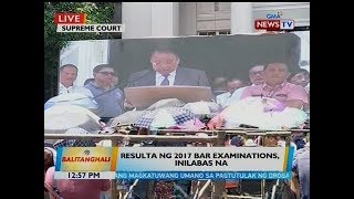 BT: Resulta ng 2017 bar examinations, inilabas na
