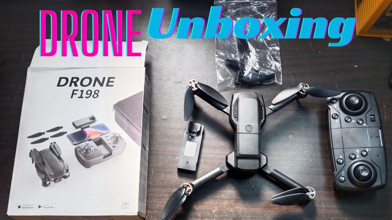 F198 F198 Drone unboxing || 4K camera drone || DRONE UNBOXING || remote ...