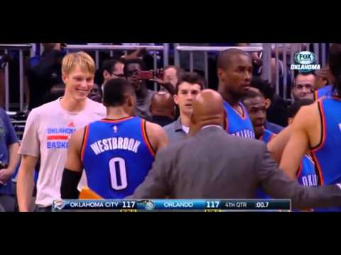 Russell Westbrook Forces Overtime With 40 Foot Bank Three Pointer Thunder Vs Magic 