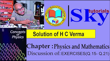 hc verma, hc verma solution, physics and mathematics exercise Q. No. 15 to 21, concept of physics 1