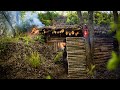 Surviving in the wild for 3 days. Building a shelter with fireplace. Bushcraft survival in the wild!