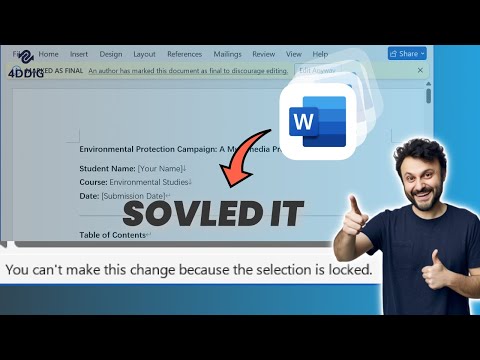Fixed: You Can't Make This Change Because the Selection Is Locked | How To Unlock Selection In Word