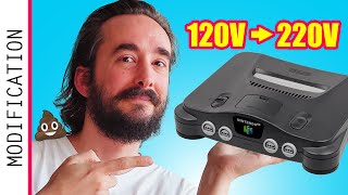 CONVERT a N64 PSU from 120v to 220v [WITH EXPLOTIONS!!!]