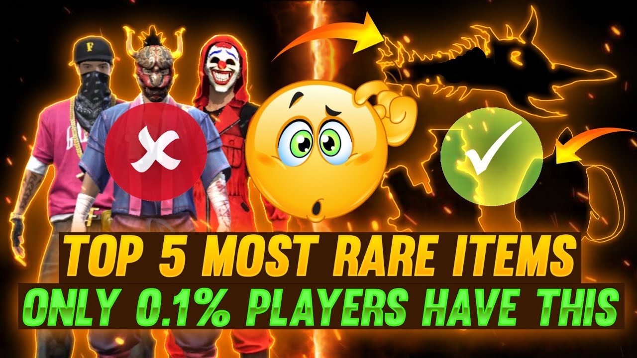 Top 5 most rarest😱 items in free fire🔥. Top 5 most rarest things in
