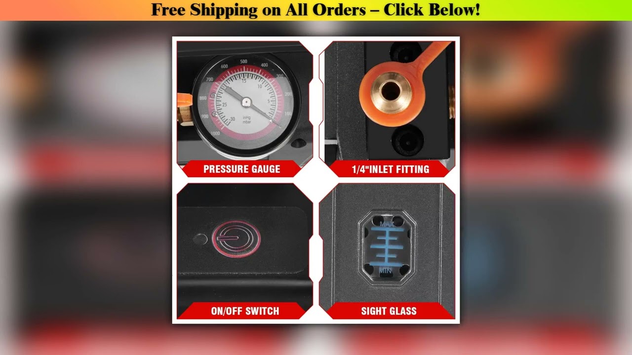 ONEVAN 1/2HP 7CFM Brushless Refrigerant Vacuum Pump 1/4 Air Conditioning Cooling