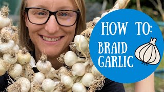 Braiding Garlic: how to braid your garlic harvest for storage! TUTORIAL screenshot 5