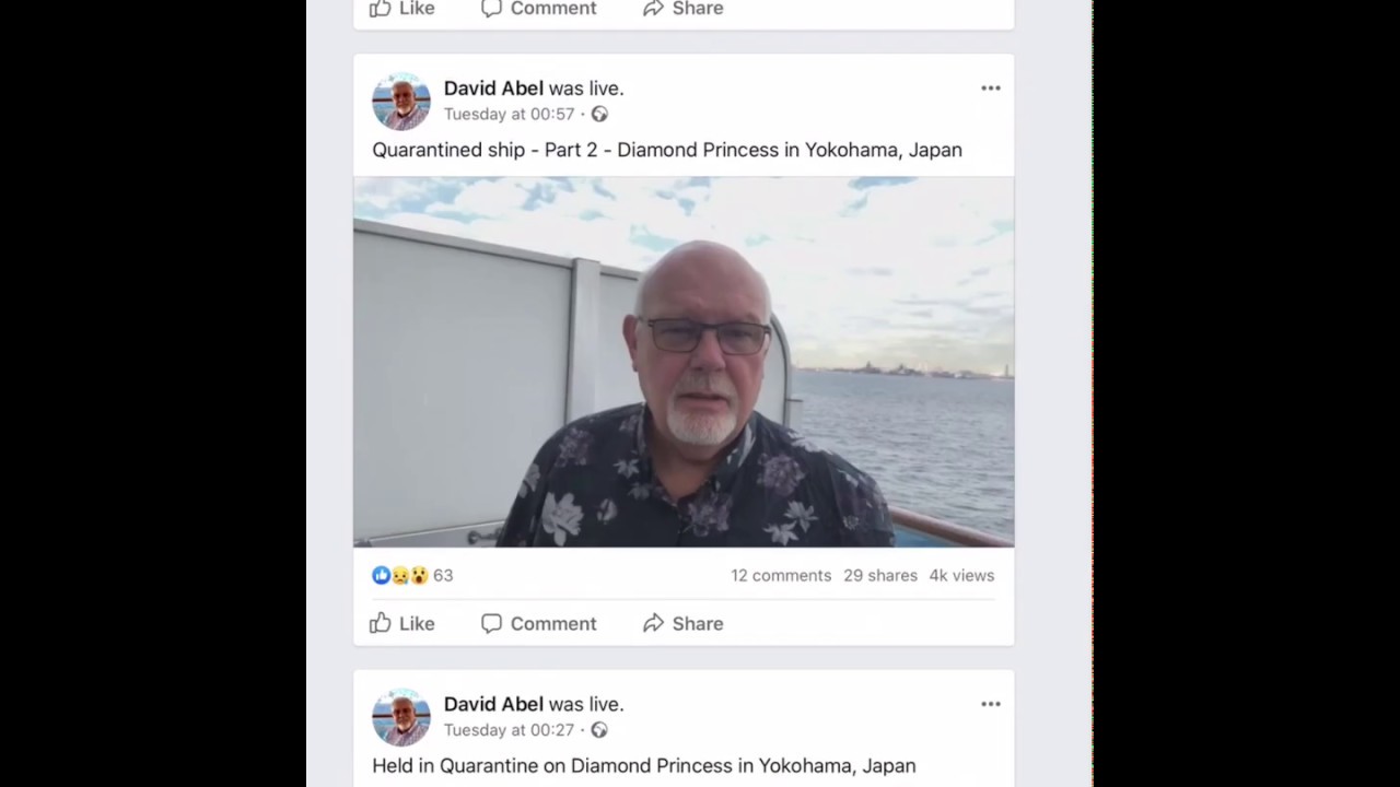 Diamond Dave The REAL David Abel in Quarantine on Diamond Princess Video 1.