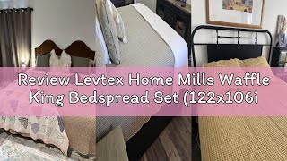 Review Levtex Home Mills Waffle King Bedspread Set (122x106in) with 2 Pillow Shams (36x20in) - Cocoa
