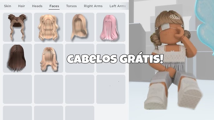 Como ganhar cabelo grátis, roupas e skins grátis no ROBLOX! (Free hair) 