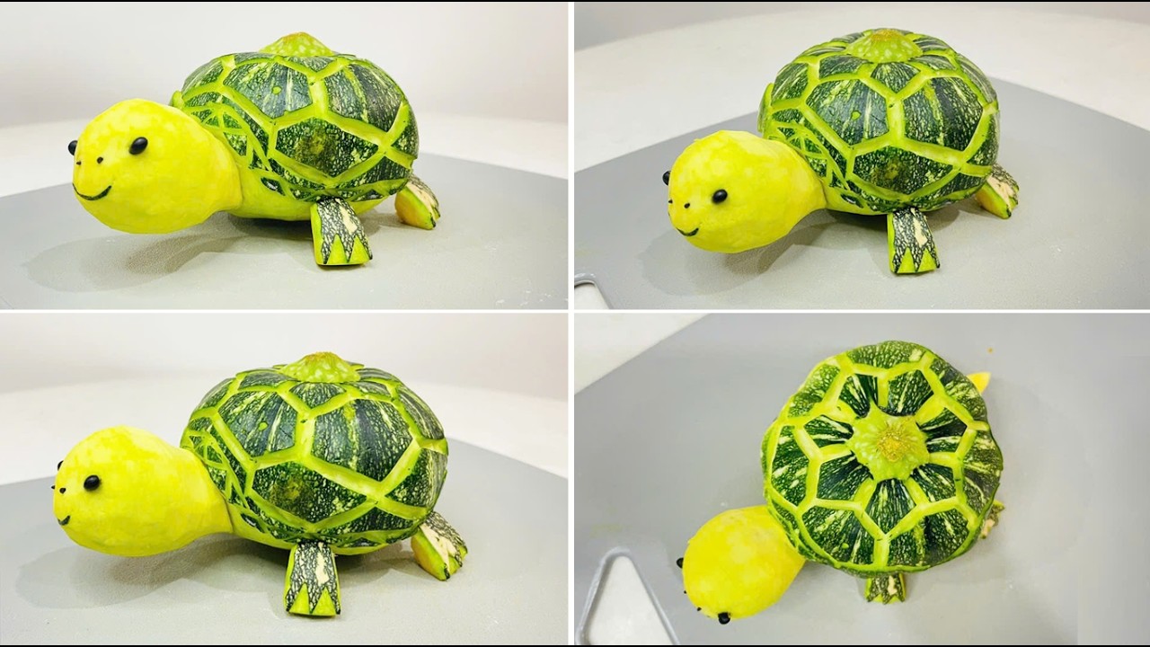 How to Make a Pumpkin Turtle | Creative DIY Fruit Carving Ideas | Tortoise Fruit Art Decoration