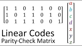 Error Correcting Codes 2c: Linear Codes  ParityCheck Matrix