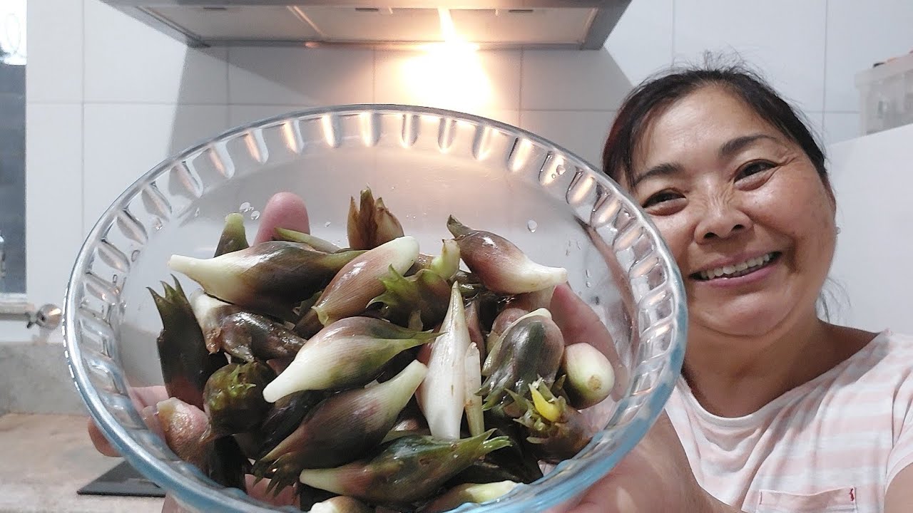 HOJE COLHEMOS MIOGÁ espécie de botão da flor miogá | FIZ TORRESMO NA AIRFRYER