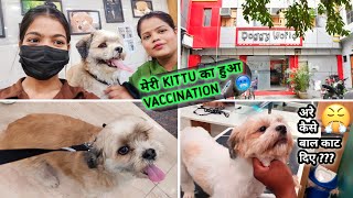 KITTU🐶को vaccines💉तो लग गई पर...😰| kittu vaccination| Navratri vrat full vlog.