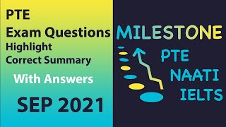 PTE Listening | Highlight Correct Summary - with Answers | September 2021 | Milestone screenshot 4