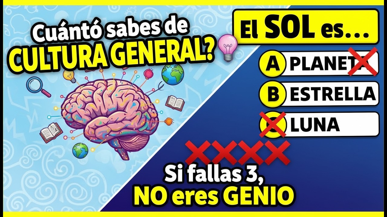 ¿Cuánto SABÉS de CULTURA GENERAL? 🧠 (Si fallas 3, NO eres un GENIO)