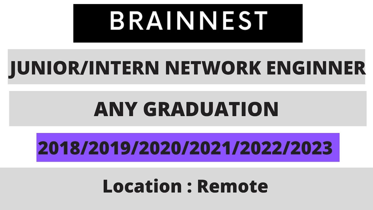 Brainnest Hiring for Network Enginner | Location: Remote| Any Graduation| Apply Now!