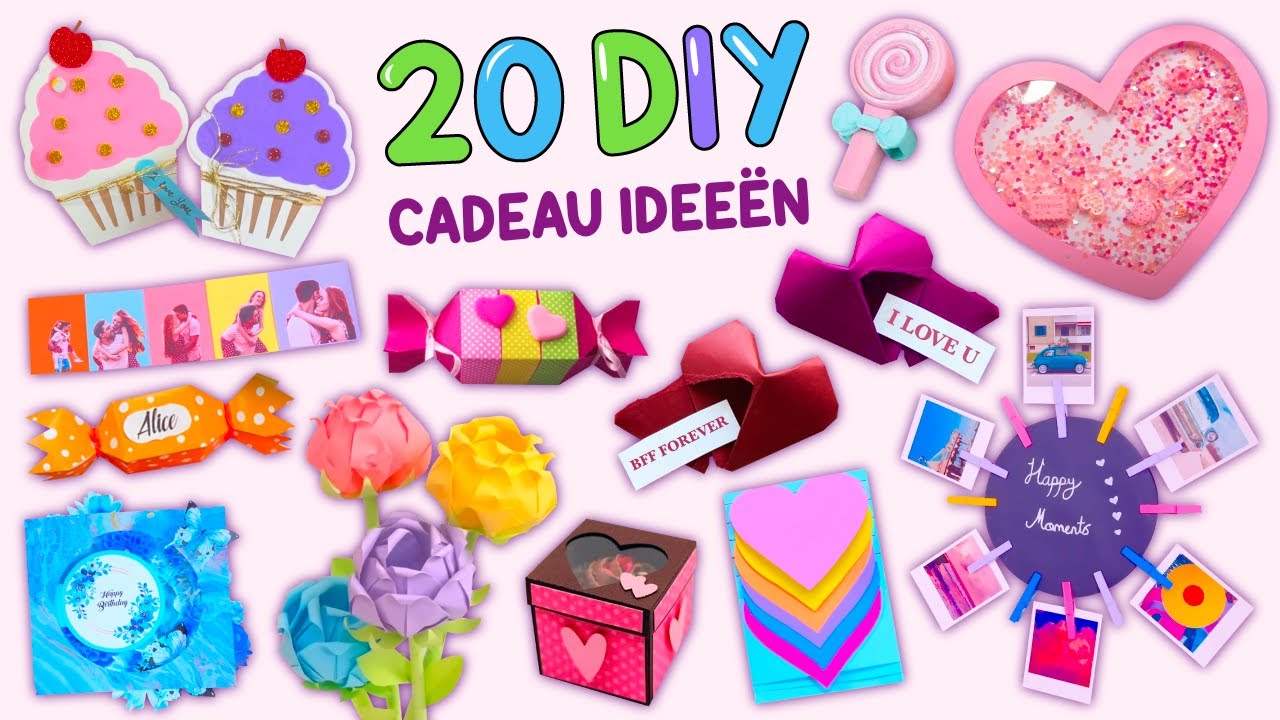 20 DIY CADEAU IDEEËN - HANDGEMAAKTE CADEAUS - VERJAARDAGSCADEAUKAART – BFF CADEAU EN MEER...