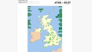GeoguessrWizard plays Sporcle! - Naming all 69 UK Cities!