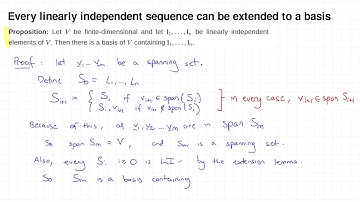 MATH0005 L54: extending to a basis