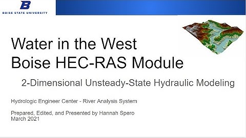 Water in the West Spring 2021 - HEC RAS Module