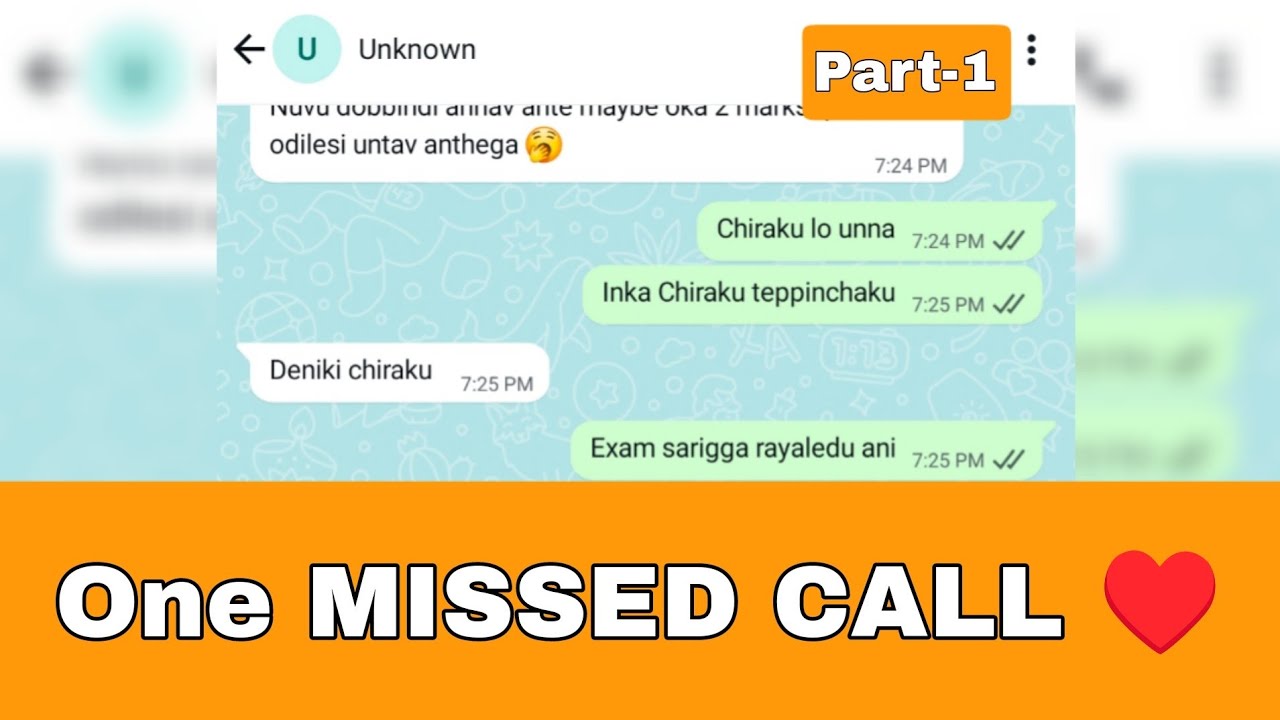Part- 1 || One MISSED CALL ♥️ || Must Watch|| Text Lover ||