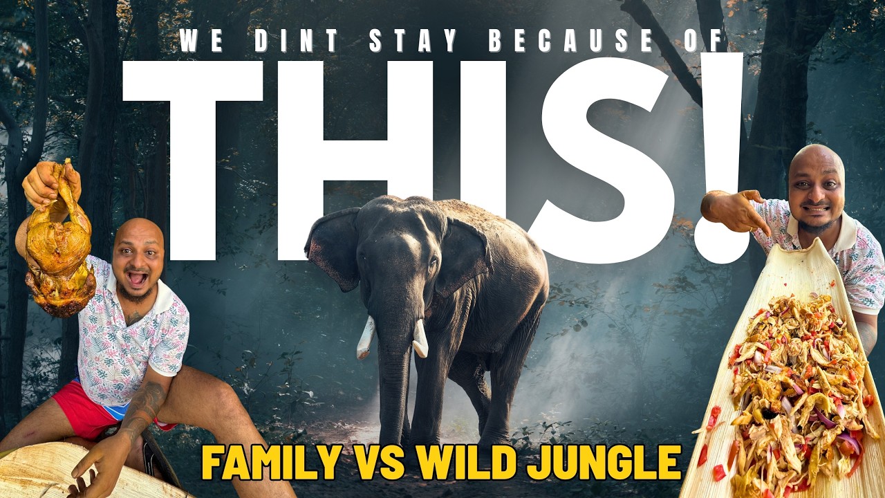 4KM Trek Into Wild Elephant Territory 🐘 | Primitive Family Jungle Camping