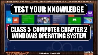 CLASS 5  COMPUTER CHAPTER 2 WINDOWS OPERATING SYSTEM